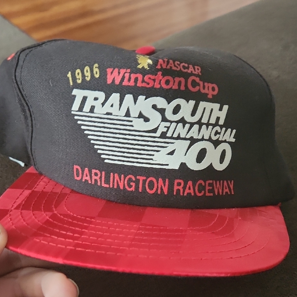 NASCAR Transouth Financial 400 Vintage Snapback New With Tags And Checker Brim